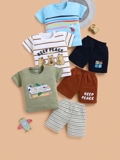 Blushh Berry Boys
                    Printed T-shirt with Shorts