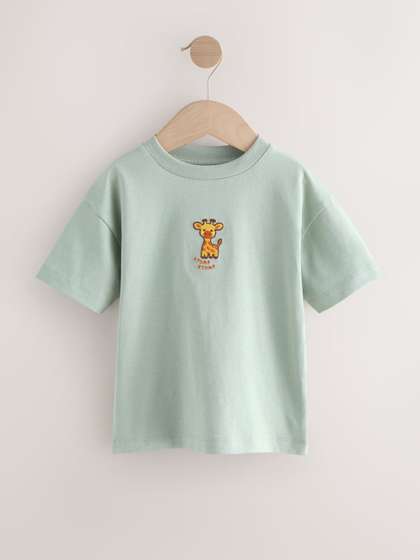 NEXT Boys
                      Drop-Shoulder Sleeves Pure Cotton T-Shirt