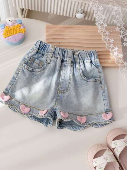 FOREVER FRIDAY Girls
                    Embellished Denim Shorts Technology