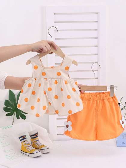 YK Girls Printed Top
                    with Shorts