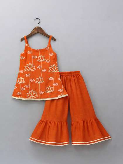 KidsFlower Girls
                    Embroidered Regular Kurta with Palazzos