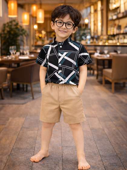 HERE&NOW Unisex Kids
                    Printed Shirt with Shorts