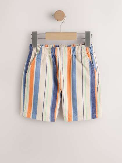 NEXT Boys Striped Pure
                    Cotton Twill Pull On Shorts
