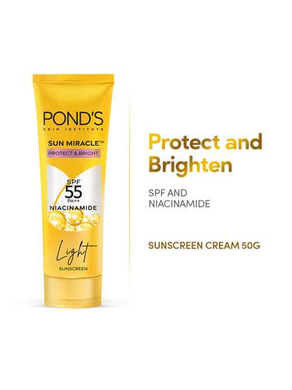 Ponds Sun Miracle SPF
                      50 PA+++ Creme Gel Sunscreen with Niacinamide - 50
                      g