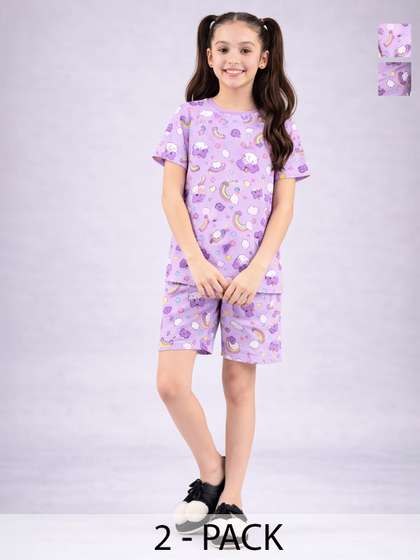 BAESD Girls Printed
                      Short Sleeves Nightdress