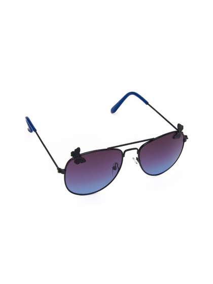 KIDSUN Girls Full Rim
                    Style Oversized Sunglasses with 523_BLACK_BLUE