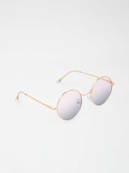 KIDSUN Girls Grey Lens
                    & Gold-Toned Round Sunglasses with UV Protected