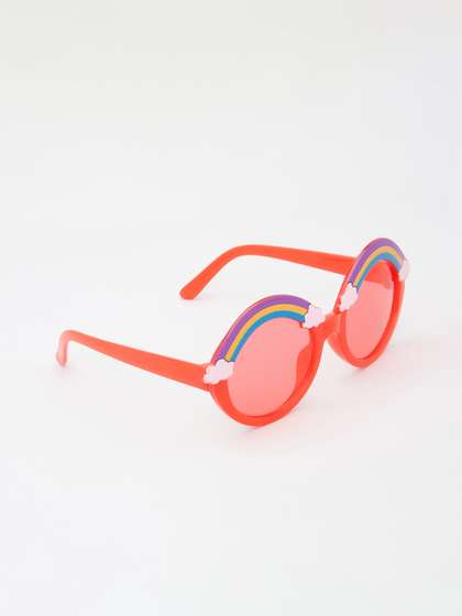 KIDSUN Kids Full Rim UV
                    Protection Rainbow Round Sunglasses 159_RED_RED