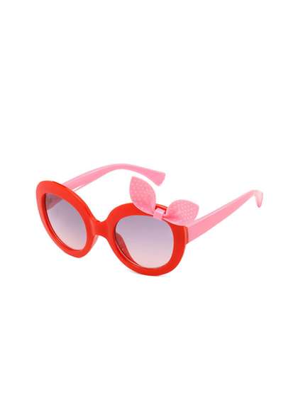 KIDSUN Girls Full Rim
                    Style Round Sunglasses with B1510_RED_PINK