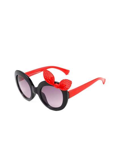 KIDSUN Girls Grey Lens
                      & Black Aviator Sunglasses with UV Protected