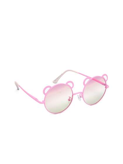 KIDSUN Girls Pink Lens
                      & Pink Aviator Sunglasses with UV Protection