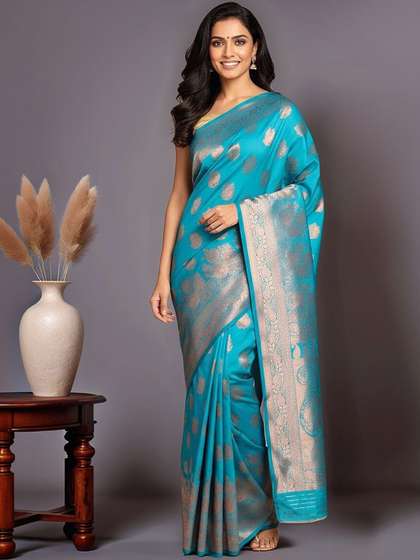 Anouk Woven Design
                        Zari Silk Blend Handloom Banarasi Saree