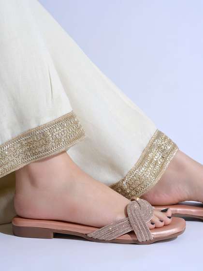 SZN Women Embellished
                      Party Open Toe Flats