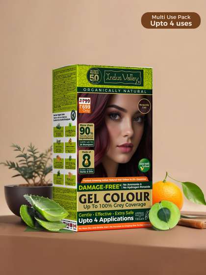 Indus Valley Organically
                    Natural Gel Burgundy 3.6 Hair Color 220 g
