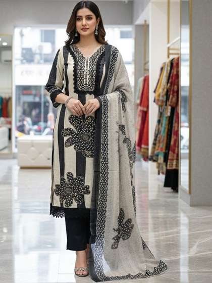 SALWAR STUDIO
                        Printed Viscose Rayon Unstitched Dress Material