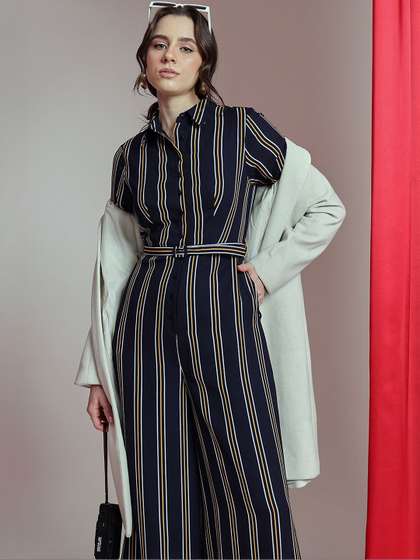 QUIERO Striped Basic
                        Jumpsuit