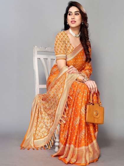 Anouk Mirage Woven
                        Design Zari Pure Chiffon Heavy Work Saree