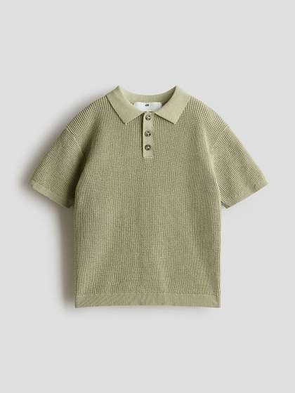 H&M Cotton-Knit Polo
                    Shirt