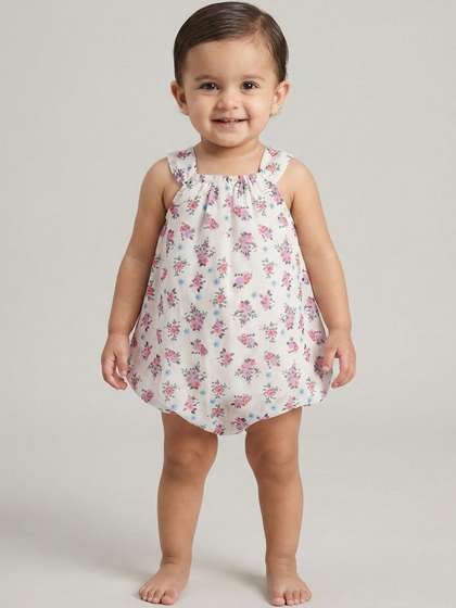 Creative Kids Infant
                    Girls Printed Shoulder Strap Neck Bodysuit