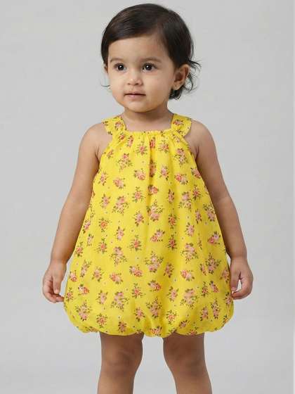 Creative Kids Infant
                      Girls Printed Shoulder Strap Neck Bodysuit