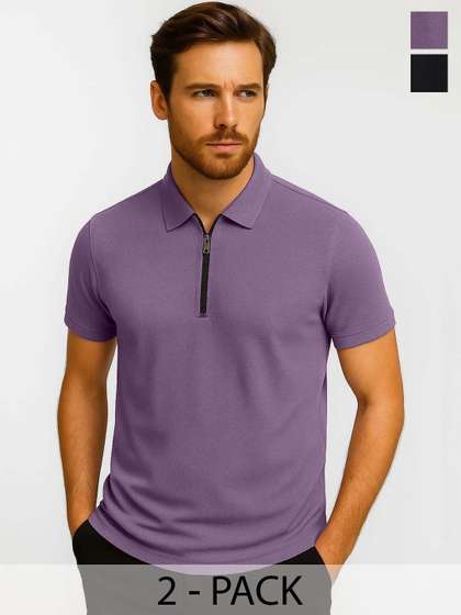 RuledBySun Men Polo Collar T-shirt