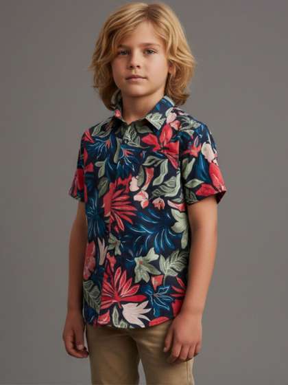 BAESD Boys Premium
                    Floral Printed Casual Shirt