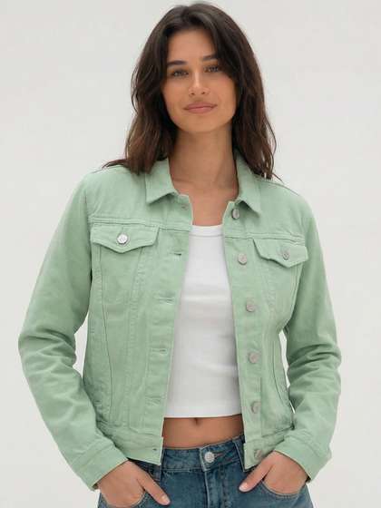 Tokyo Talkies Women
                        Green Denim Jacket