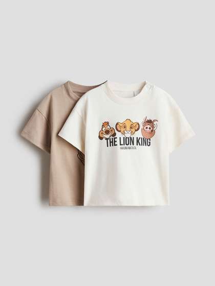 H&M Pure Cotton
                    2-Pack Printed T-Shirts