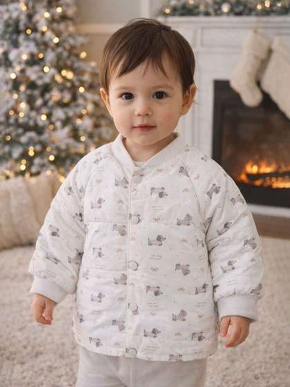 Little Surprise Box
                      Unisex Kids Geometric Lightweight Quilted Jacket