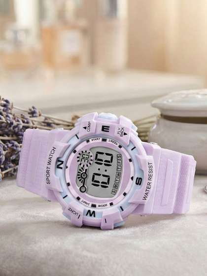 PAPIO Unisex Kids Dial
                    & Straps Digital Stopwatch Watch KD-214 PURPLE