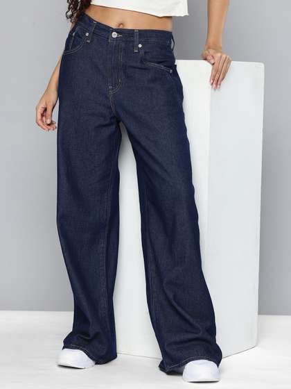 Levis Women's Navy
                        Loose Fit Mid Rise Jeans