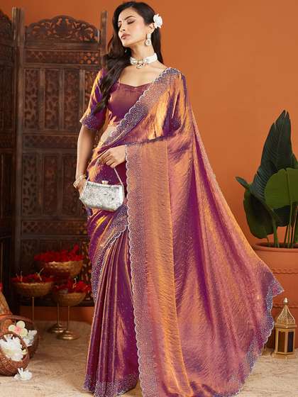 Urban Pallu
                          Embellished Beads and Stones Organza Heavy
                          Work Saree