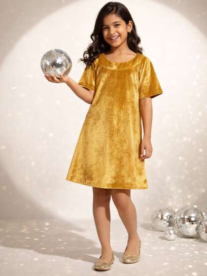 TALES & STORIES
                    Round Neck A-Line Dress