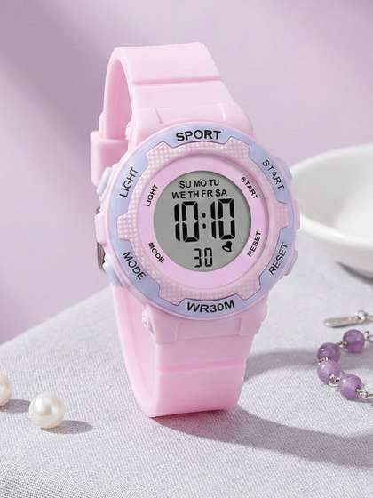 PAPIO Unisex Kids Dial
                    & Straps Digital Stopwatch Watch KD-215 PURPLE