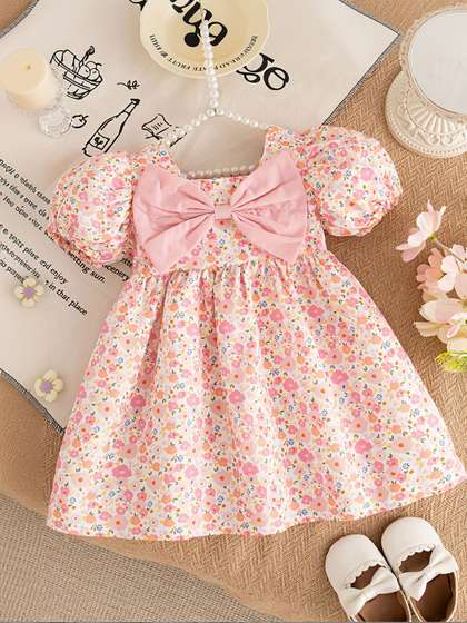 YK Floral Print Fit
                    & Flare Dress