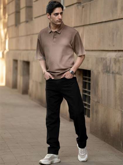 Powerlook Men
                        Printed Polo Collar Drop-Shoulder Sleeves
                        T-shirt