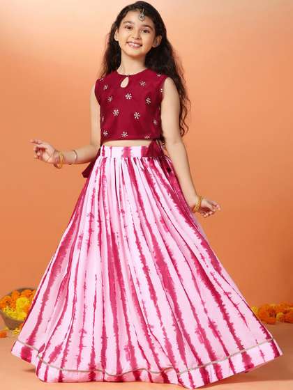 Sangria Girls
                        Embroidered Round Neck Lehenga Choli