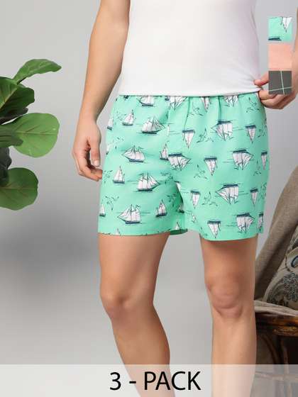 Thomas Scott Men
                        Pack Of 3 Printed Cotton Mid-Rise Boxer