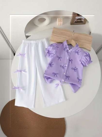 KIDSCUTE Unisex Kids
                    Printed Shirt with Trousers