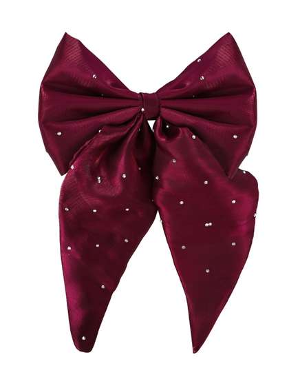 Aye Candy Girls Maroon
                    Rhinestone Sailor Bow On Aligator Clip