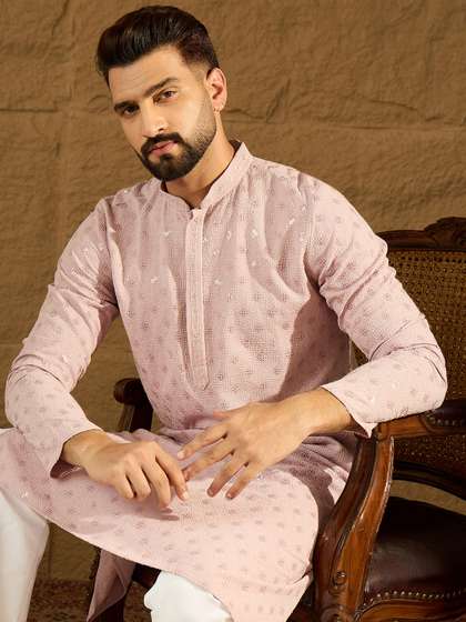 House of Pataudi
                      Embroidered Viscose Rayon Mandarin Collar Straight
                      Kurta
