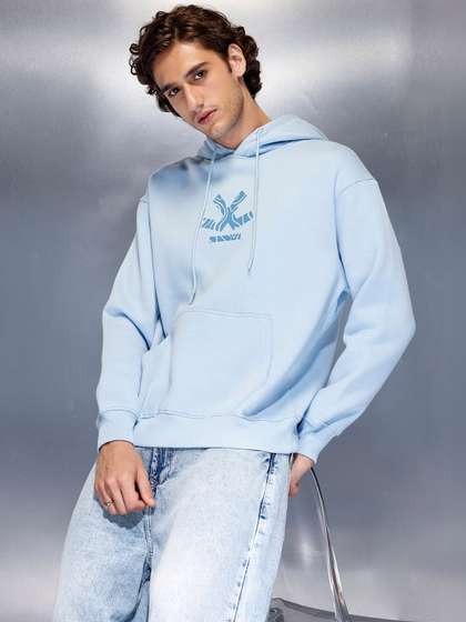 WROGN Men Printed
                        Hooded Sweatshirt