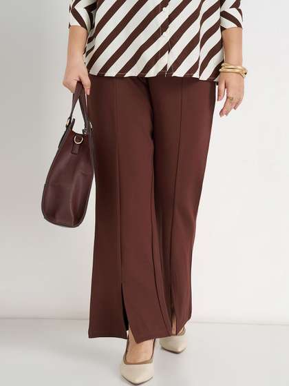 Honey Curvytude by
                          Pantaloons Women Flared Trousers