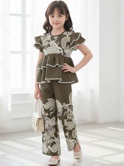 Cutiekins Girls Printed
                    Top with Trousers