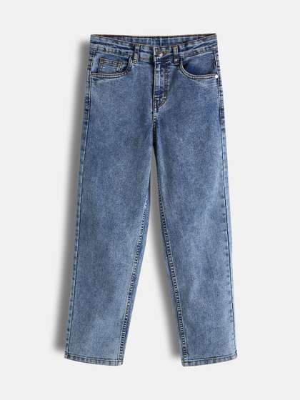 Urbano Juniors Boys
                      Loose Baggy Fit Mid-Rise Heavy Fade Washed Denim
                      Stretchable Jeans