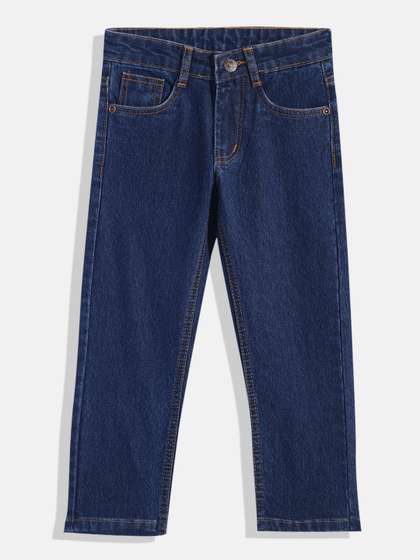 Urbano Juniors Boys Navy
                    Blue Solid Slim Fit Stretchable Jeans