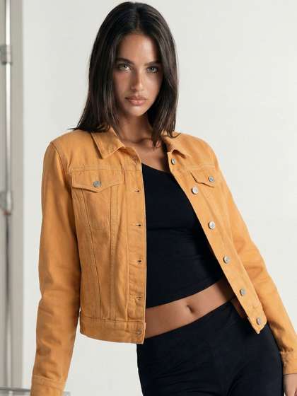 Tokyo Talkies Women
                        Yellow Denim Jacket