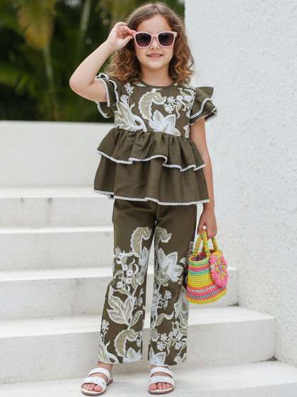 Cutiekins Girls Printed
                    Top with Trousers
