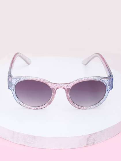 DukieKooky Unisex Kids
                    Black Lens & Pink Oval Sunglasses with