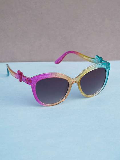 DukieKooky Unisex Kids
                    Black Lens & Yellow Oval Sunglasses with